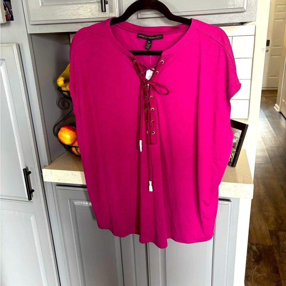 Women's Pink Lace-Up Top, NWT
